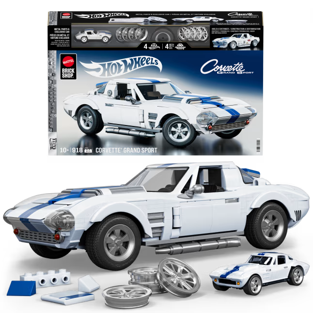 MATTEL BRICK SHOP™ Hot Wheels® Corvette Grand Sport - 918 Piece Building Set - 1:16 scale