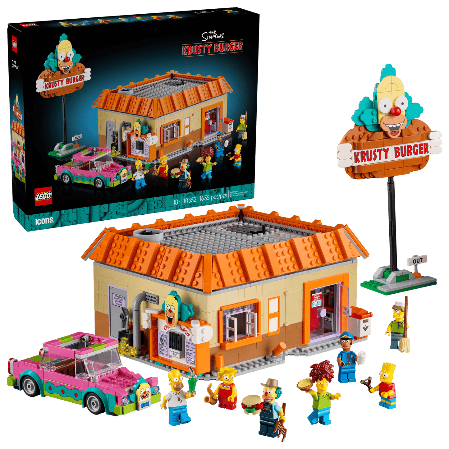 LEGO® Icons The Simpsons™ Krusty Burger - 10352 - 1635 Piece Building Set