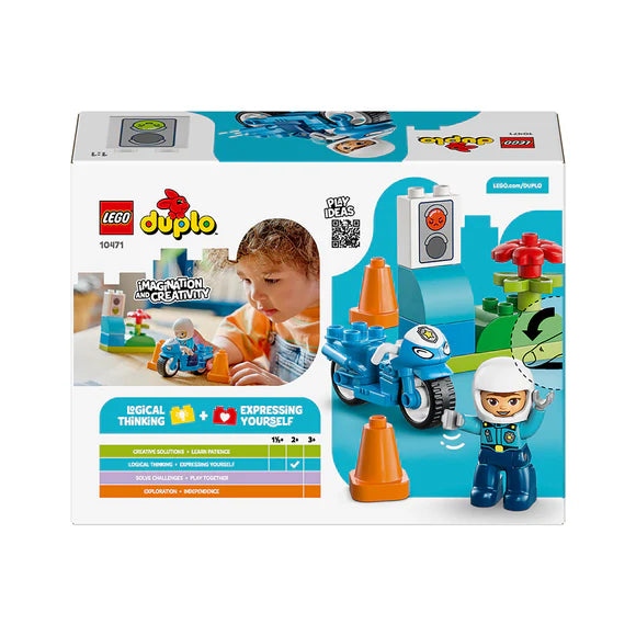 LEGO® DUPLO® Town Blue Police Motorcycle 10471 – 11 Piece Kids Playset