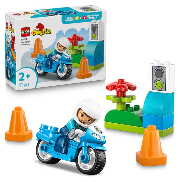 LEGO® DUPLO® Town Blue Police Motorcycle 10471 – 11 Piece Kids Playset