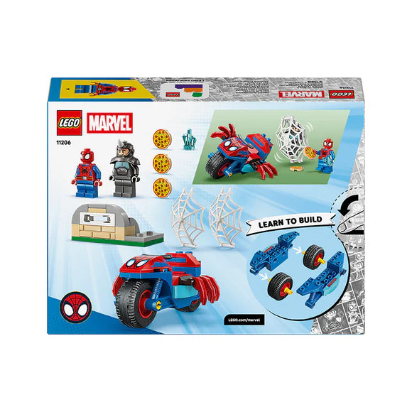 LEGO® ǀ Marvel Spidey And His Amazing Friends Spidey on his Motorcycle vs. Rhino - 11206 - 61 Piece Building Set