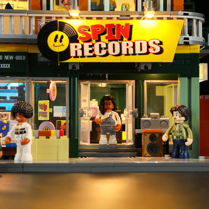 Lumibricks® Record Store — Street Fusion Modular City Audio Shop with LED Lights — F9058 — 1980 Piece Building Set