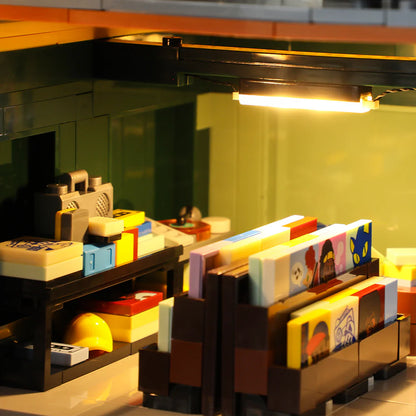 Lumibricks® Record Store — Street Fusion Modular City Audio Shop with LED Lights — F9058 — 1980 Piece Building Set
