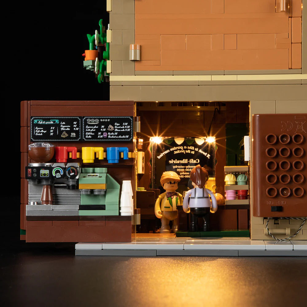 Lumibricks® | Funwhole® Book Café & Coffee House — Modular City Building with LED Lights — F9031 — 1718 Piece Building Set