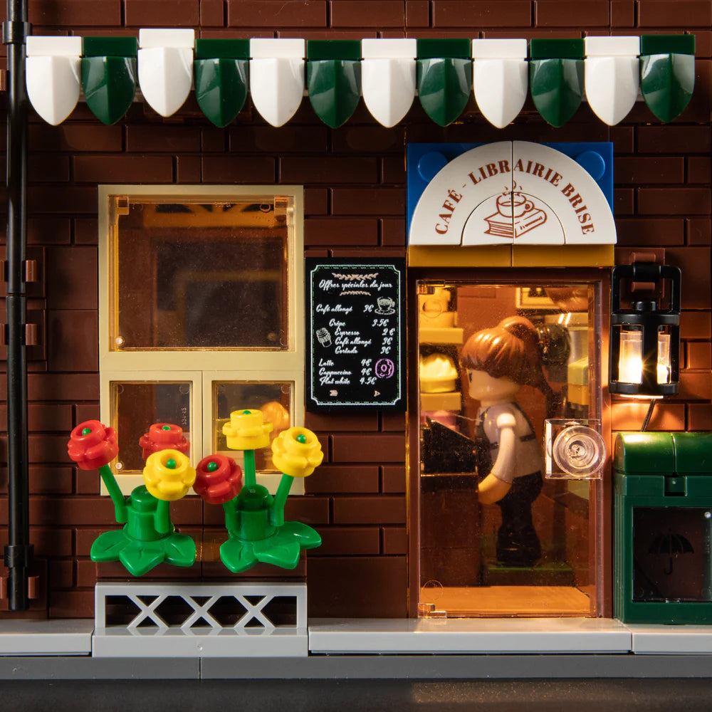 Lumibricks® | Funwhole® Book Café & Coffee House — Modular City Building with LED Lights — F9031 — 1718 Piece Building Set