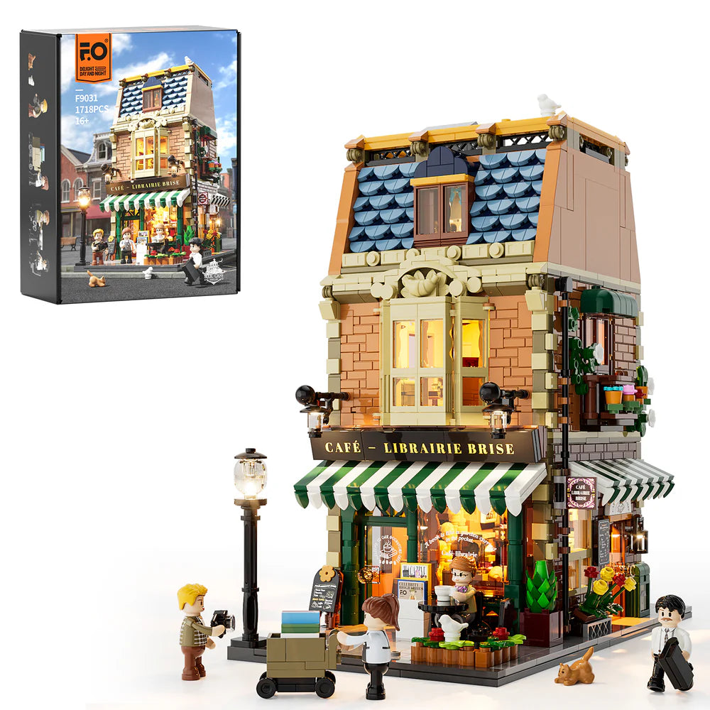 Lumibricks® | Funwhole® Book Café & Coffee House — Modular City Building with LED Lights — F9031 — 1718 Piece Building Set