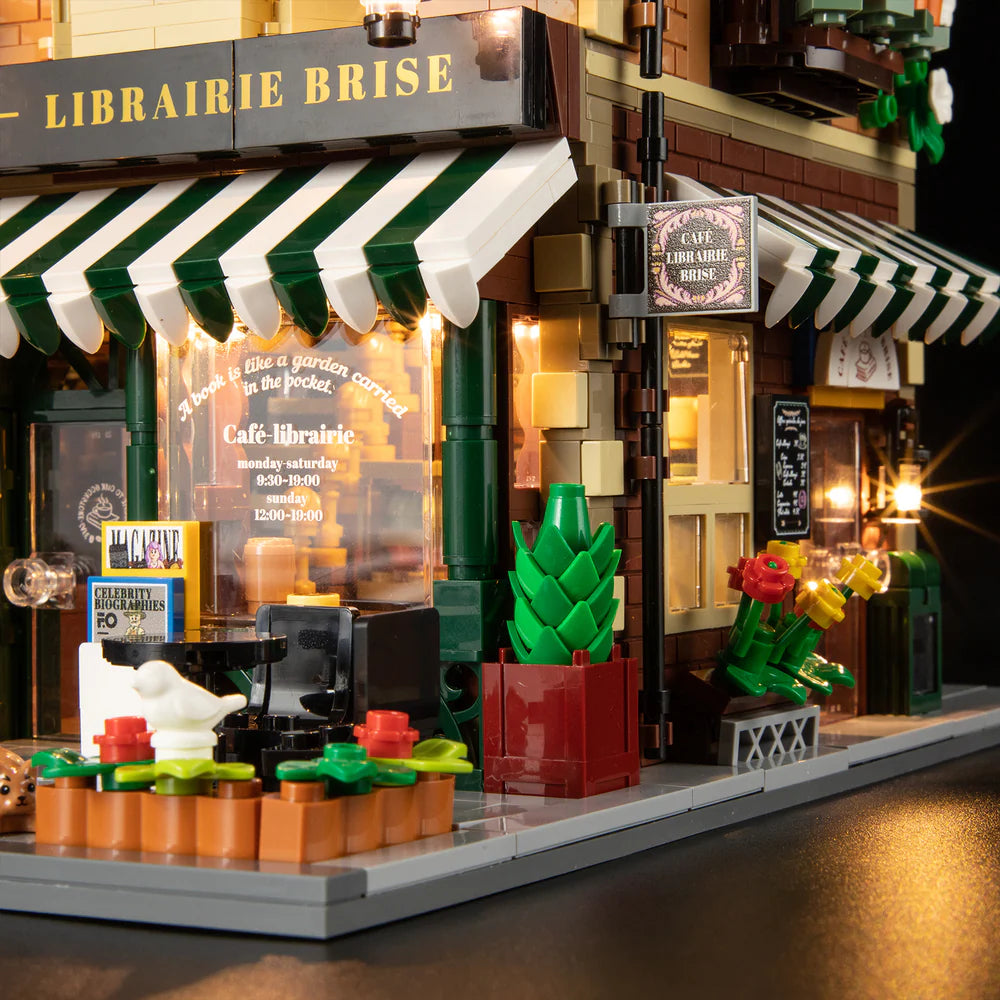 Lumibricks® | Funwhole® Book Café & Coffee House — Modular City Building with LED Lights — F9031 — 1718 Piece Building Set