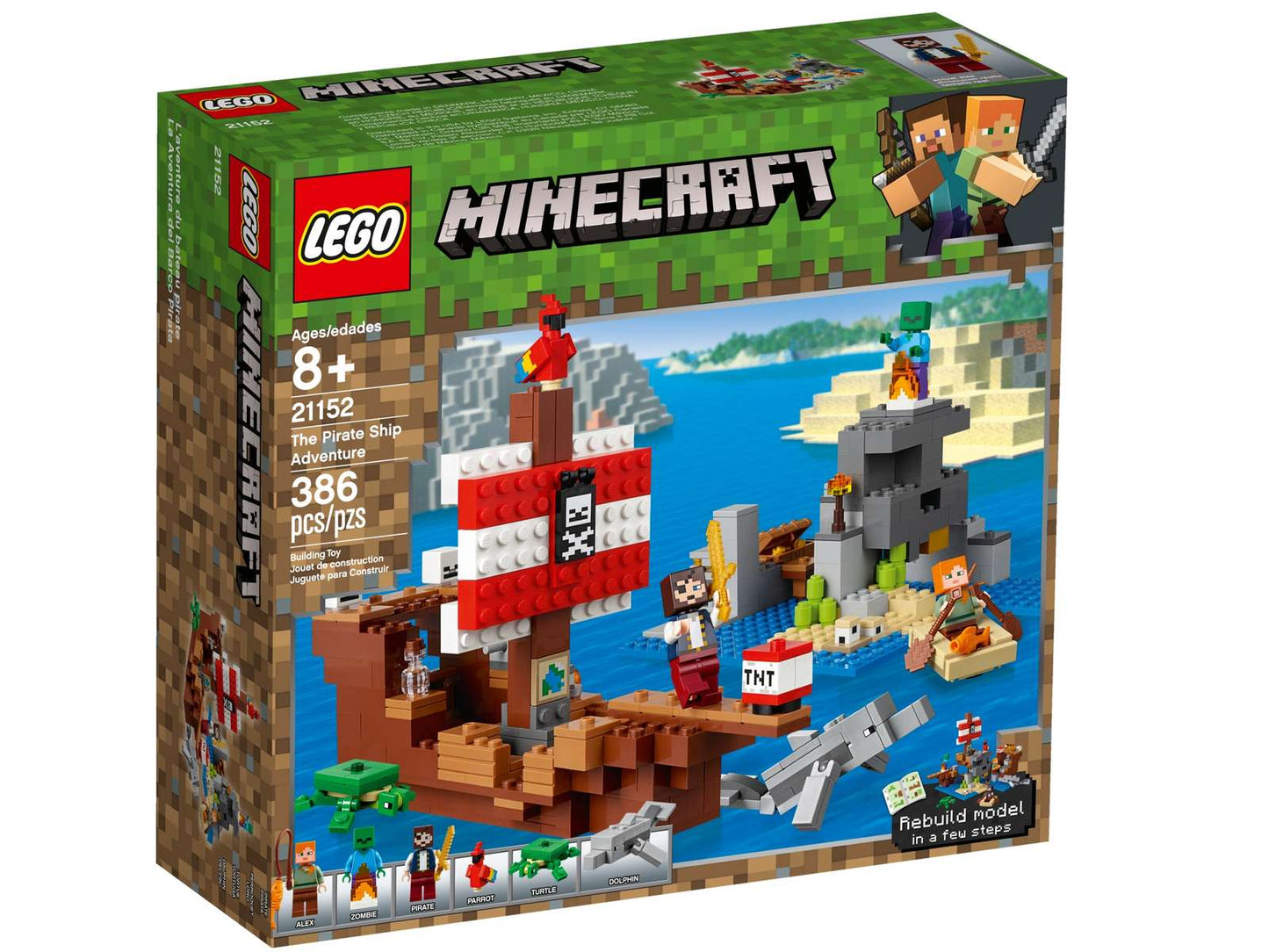 LEGO® Minecraft® The Pirate Ship Adventure - 21152 - 386 Piece Building Set