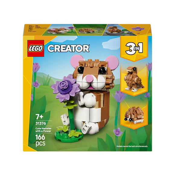 LEGO® Creator 3 in 1 Cute Hamster with a Flower - 31376 - 166 Piece Building Set