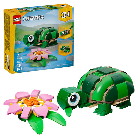 LEGO® Creator 3 in 1 Turtle with a Water Lily Flower - 31377 - 124 Piece Building Set