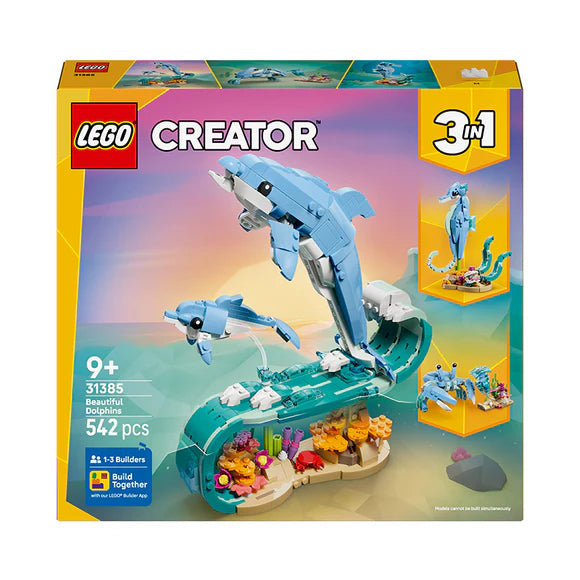 LEGO® Creator 3in1 Sea Animals: Beautiful Dolphins - 31385 - 542 Piece Building Set