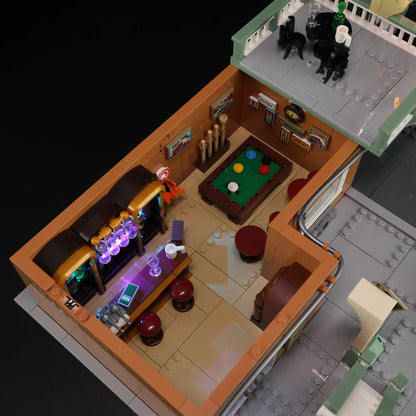 Lumibricks® | Funwhole® Twilight Motel — Modular Building with LED Lights, Car & Motorcycle — F9054 — 1970 Piece Building Set