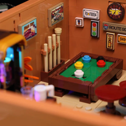 Lumibricks® | Funwhole® Twilight Motel — Modular Building with LED Lights, Car & Motorcycle — F9054 — 1970 Piece Building Set