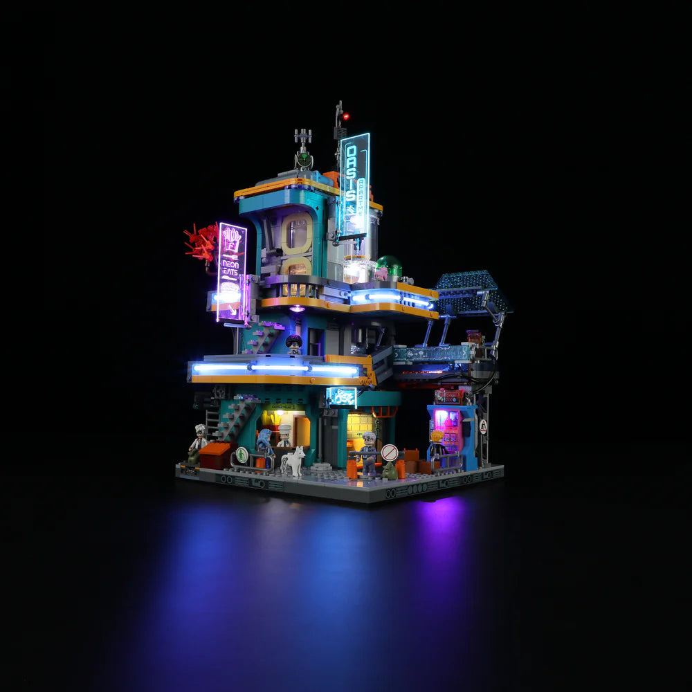 Lumibricks® | Funwhole® Cyberpunk Mansion — Future City Modular Building with LED Lights — F9042 — 2524 Piece Building Set