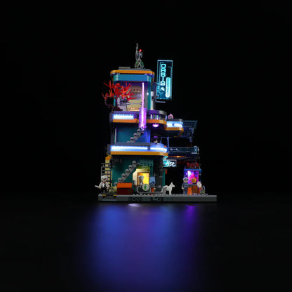 Lumibricks® | Funwhole® Cyberpunk Mansion — Future City Modular Building with LED Lights — F9042 — 2524 Piece Building Set