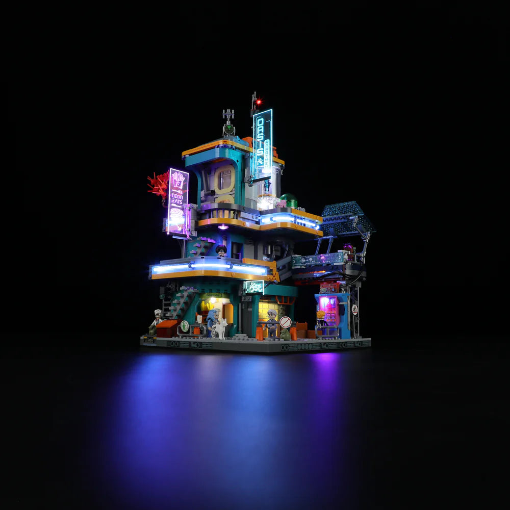 Lumibricks® | Funwhole® Cyberpunk Mansion — Future City Modular Building with LED Lights — F9042 — 2524 Piece Building Set