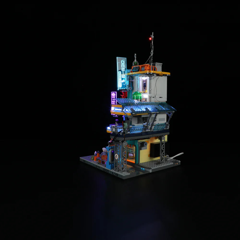Lumibricks® | Funwhole® Cyberpunk Mansion — Future City Modular Building with LED Lights — F9042 — 2524 Piece Building Set