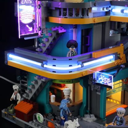 Lumibricks® | Funwhole® Cyberpunk Mansion — Future City Modular Building with LED Lights — F9042 — 2524 Piece Building Set