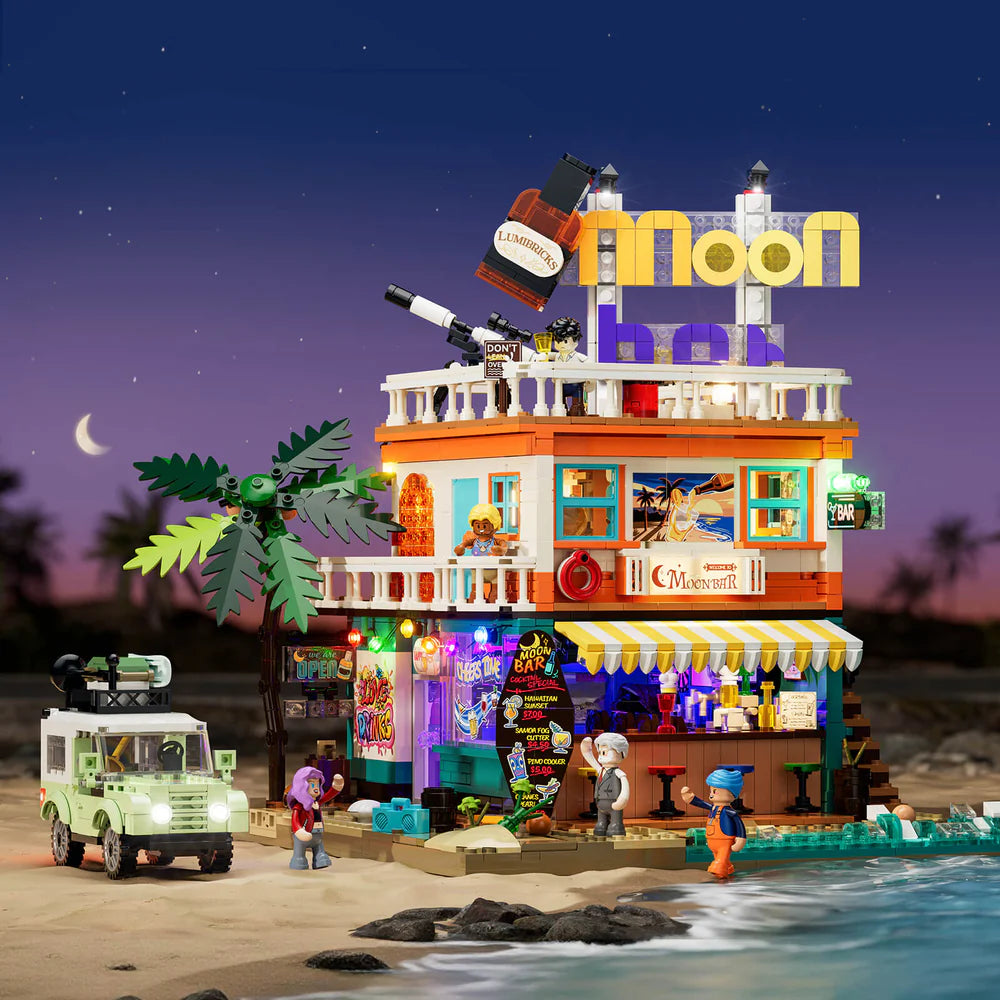Lumibricks® Moon Bar Road Trip — Modular Building with LED Lights — 18009 — 2186 Piece Building Set