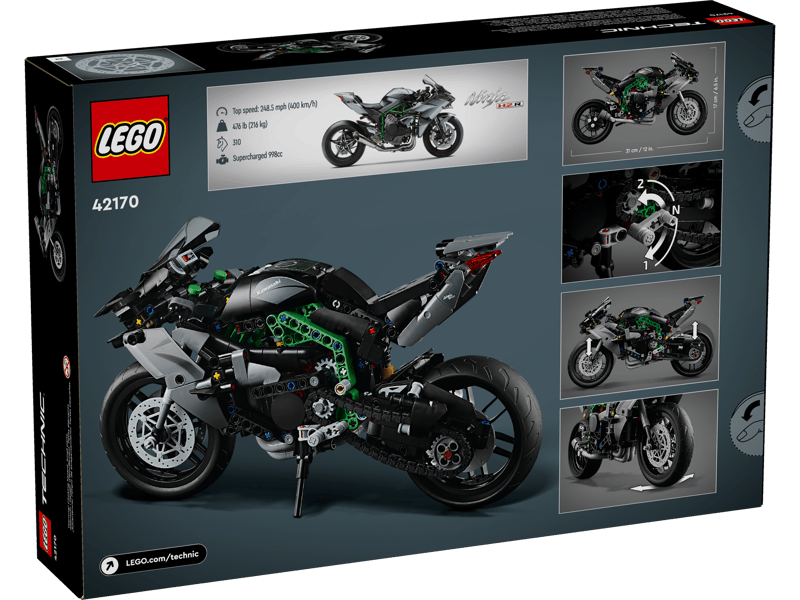 LEGO® Technic™ Kawasaki Ninja H2R Motorcycle — 42170 — 643 Piece Building Set