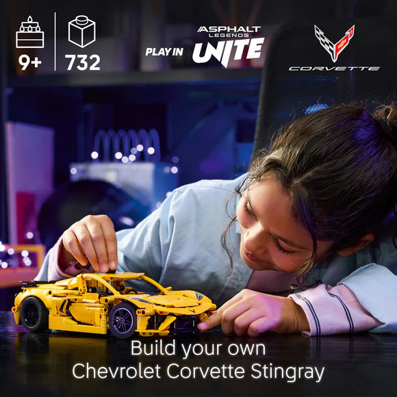 LEGO® Technic Chevrolet Corvette Stingray Yellow - 42205 - 732 Piece Building Set