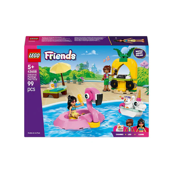 LEGO® Friends Unicorn & Flamingo Pool Party - 42658 - 99 Piece Building Set
