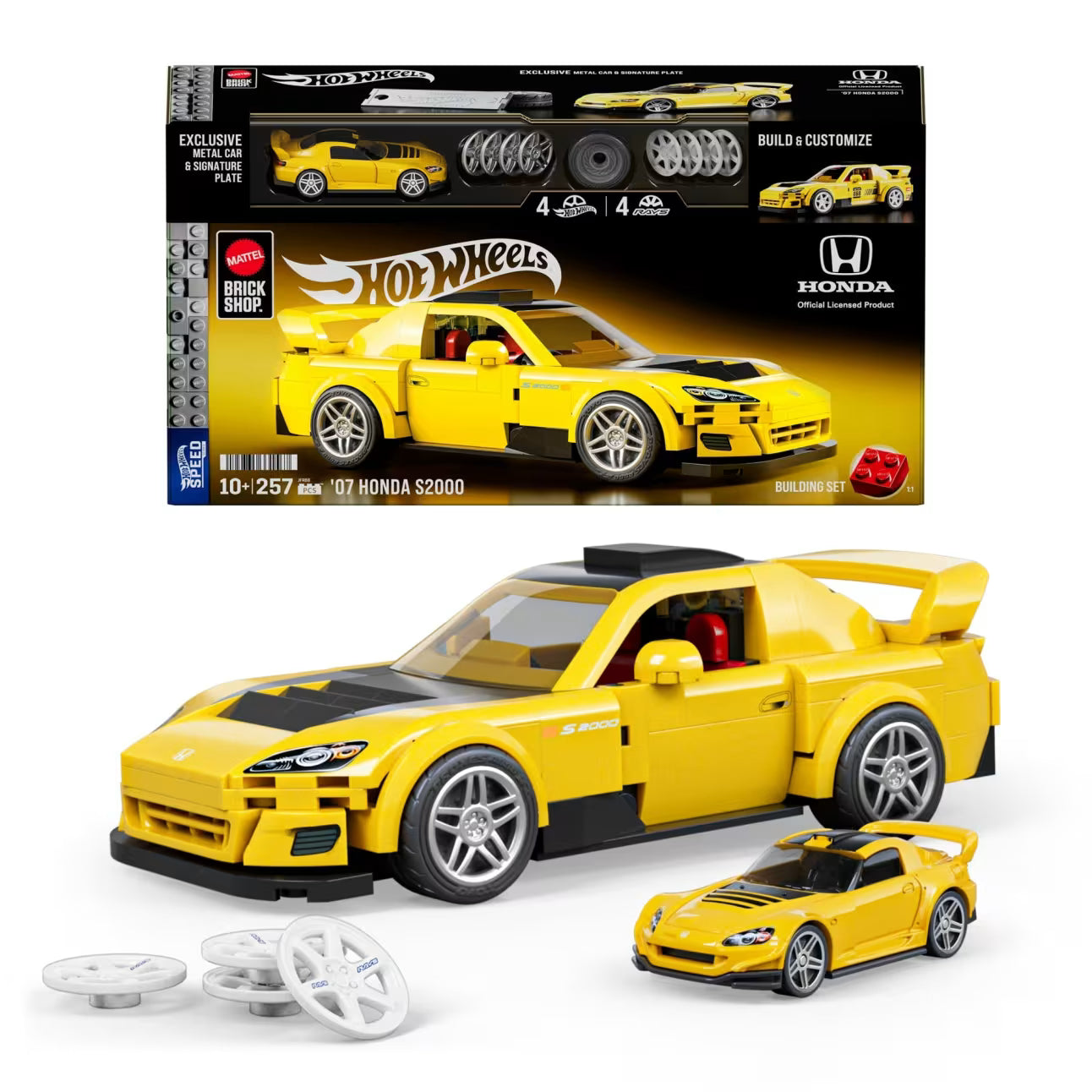 MATTEL BRICK SHOP™ Hot Wheels® '07 Honda S2000 - 257 Piece Building Set - 1:32 scale