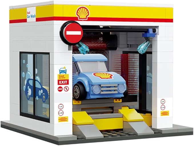 CADA 291-Piece Shell Small Car Wash Facility — Compatible Building Set