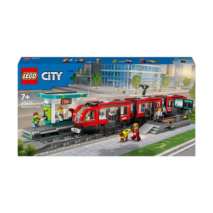 LEGO® City Downtown Tram and Station | 60423 | 811 Piece Building Set
