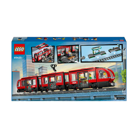 LEGO® City Downtown Tram and Station | 60423 | 811 Piece Building Set