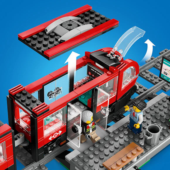 LEGO® City Downtown Tram and Station | 60423 | 811 Piece Building Set