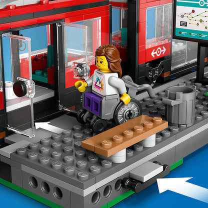 LEGO® City Downtown Tram and Station | 60423 | 811 Piece Building Set