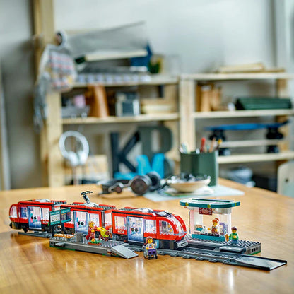 LEGO® City Downtown Tram and Station | 60423 | 811 Piece Building Set