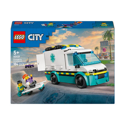 LEGO® City Emergency Ambulance Toy Truck - 60451 - 184 Piece Building Set