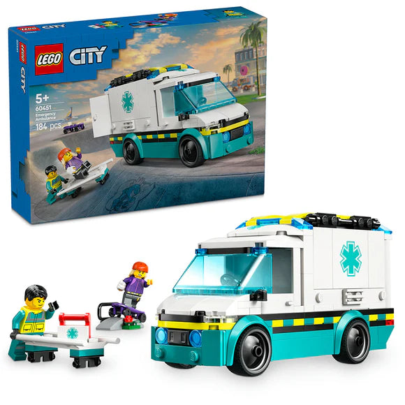 LEGO® City Emergency Ambulance Toy Truck - 60451 - 184 Piece Building Set