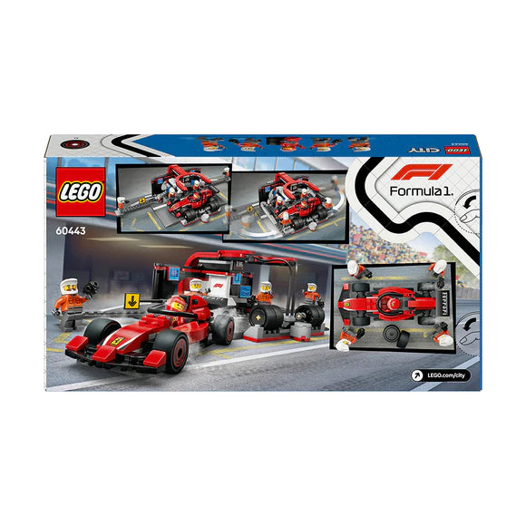 LEGO® City F1® Pit Stop & Pit Crew with Ferrari Car Toy - 60443 - 322 Piece Building Set