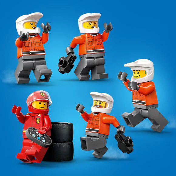 LEGO® City F1® Pit Stop & Pit Crew with Ferrari Car Toy - 60443 - 322 Piece Building Set