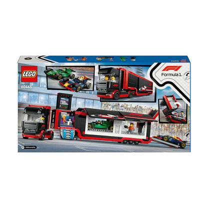 LEGO® City F1® Truck with RB20 & AMR24 F1® Cars Toy Racing Transporter Set - 60445 - 1086 Piece Building Set
