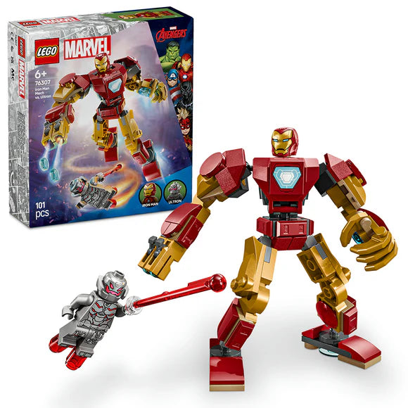 LEGO® Marvel Iron Man Mech vs. Ultron Building Toy Set - 76307 - 101 Piece Building Set