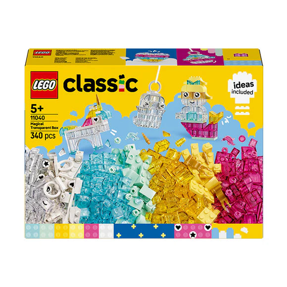 LEGO® Classic Magical Transparent Box, Colorful Building Bricks Toy - 11040 - 340 Piece Building Set
