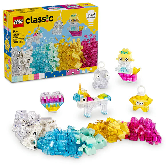 LEGO® Classic Magical Transparent Box, Colorful Building Bricks Toy - 11040 - 340 Piece Building Set