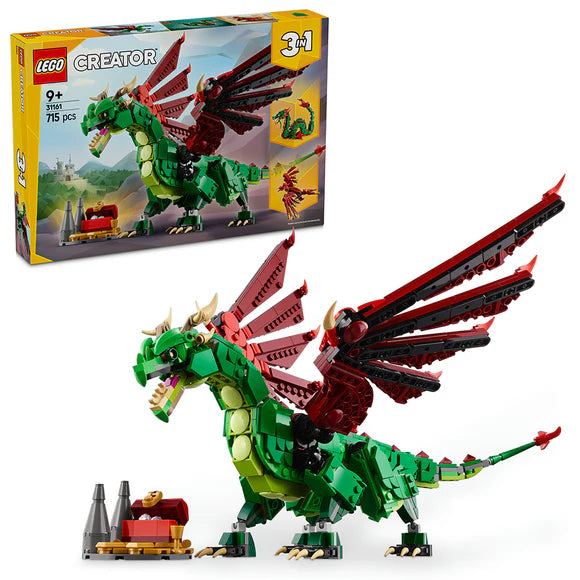 LEGO® Creator 3in1 Medieval Dragon Figure, Creative Toy - 31161 - 715 Piece Building Set