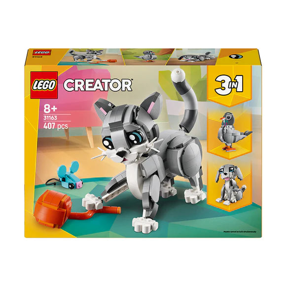 LEGO® Creator 3in1 Playful Cat Figure, Toy Animal Set - 31163 - 407 Piece Building Set