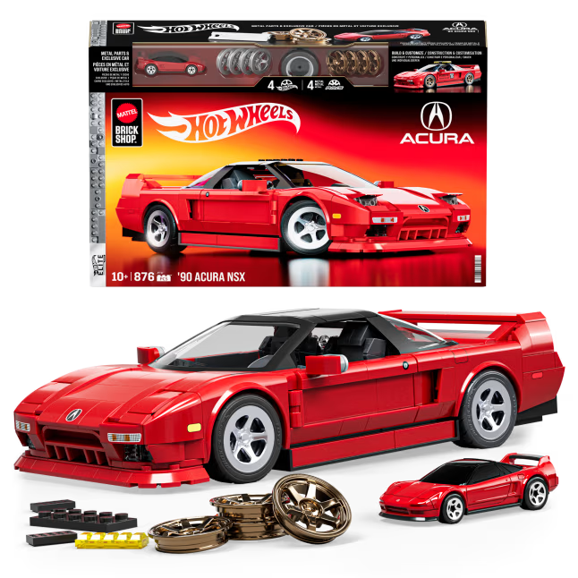 MATTEL BRICK SHOP™ Hot Wheels® 90 Acura NSX - 876 Piece Building Set - 1:16 scale
