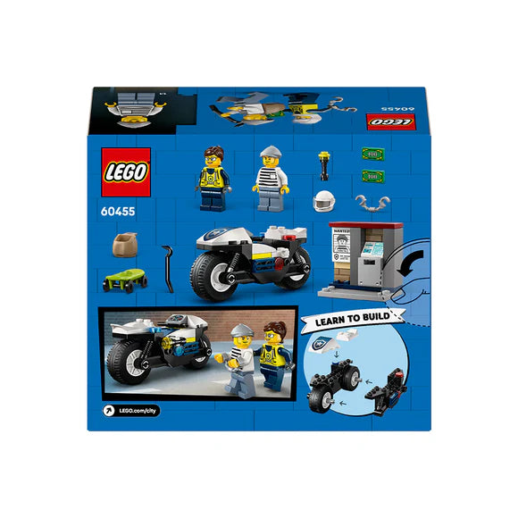 LEGO® City Police Motorcycle Chase Toy, Motorbike - 60455 - 65 Piece Building Set