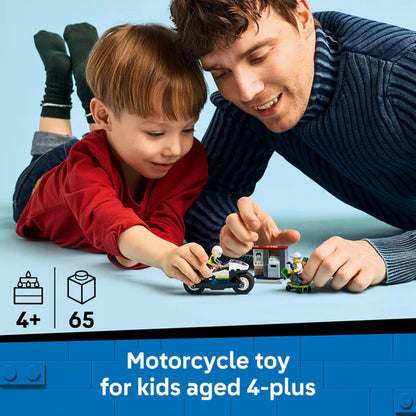 LEGO® City Police Motorcycle Chase Toy, Motorbike - 60455 - 65 Piece Building Set