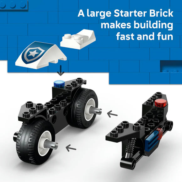 LEGO® City Police Motorcycle Chase Toy, Motorbike - 60455 - 65 Piece Building Set