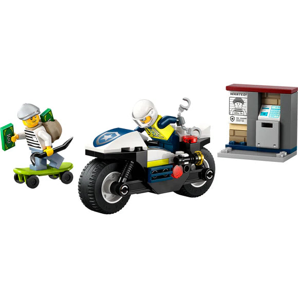 LEGO® City Police Motorcycle Chase Toy, Motorbike - 60455 - 65 Piece Building Set