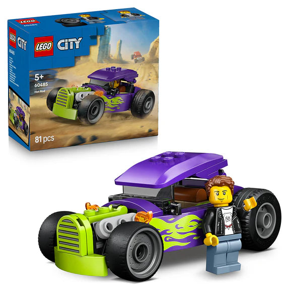 LEGO® City Hot Rod Race Car and Minifigure - 60485 - 81 Piece Building Set