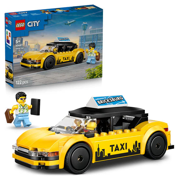 LEGO® City Yellow Taxi - Model Car Kit with 2 Minifigures - 60487 - 122 Piece Building Set